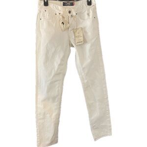 Jaggy Womens 28x32 Newman Slim Button Fly Jeans Cream Pockets Made in Italy NWT)